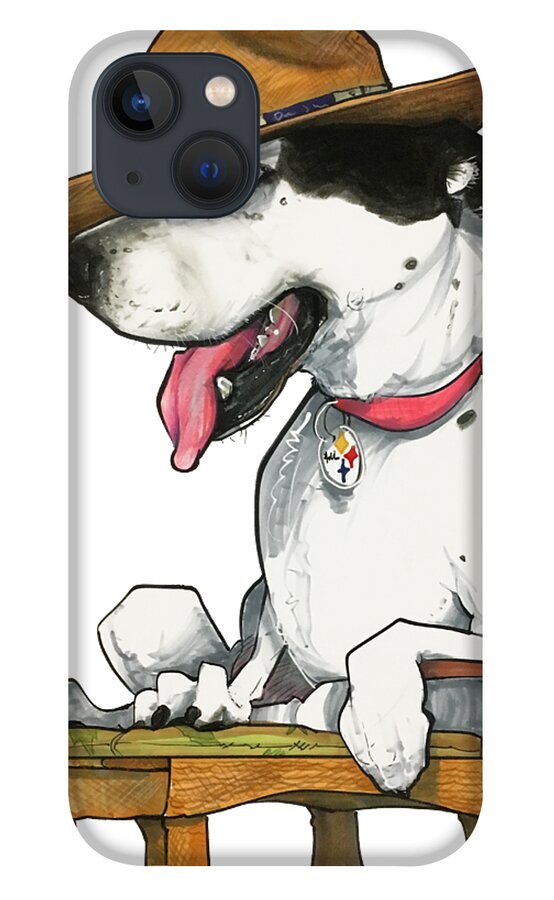 Pet Portrait iPhone 13 Case featuring the drawing Paluzzi 7-1383 by John LaFree