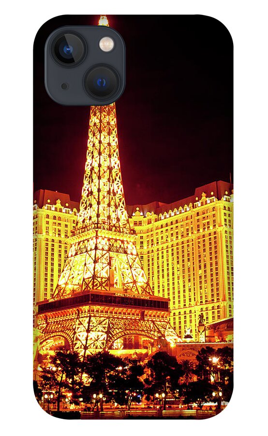 Paris Casino iPhone 13 Case featuring the photograph Paris Casino at Night by Rich S