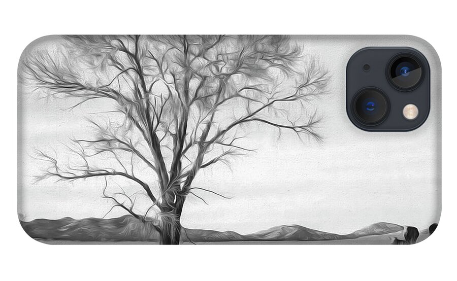 Arizona iPhone 13 Case featuring the photograph Patagonia Pasture BW by Teresa Wilson