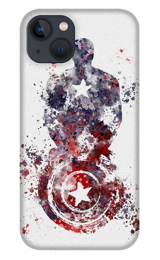 Captain America iPhone 13 Case featuring the mixed media Patriotic Supersoldier by My Inspiration