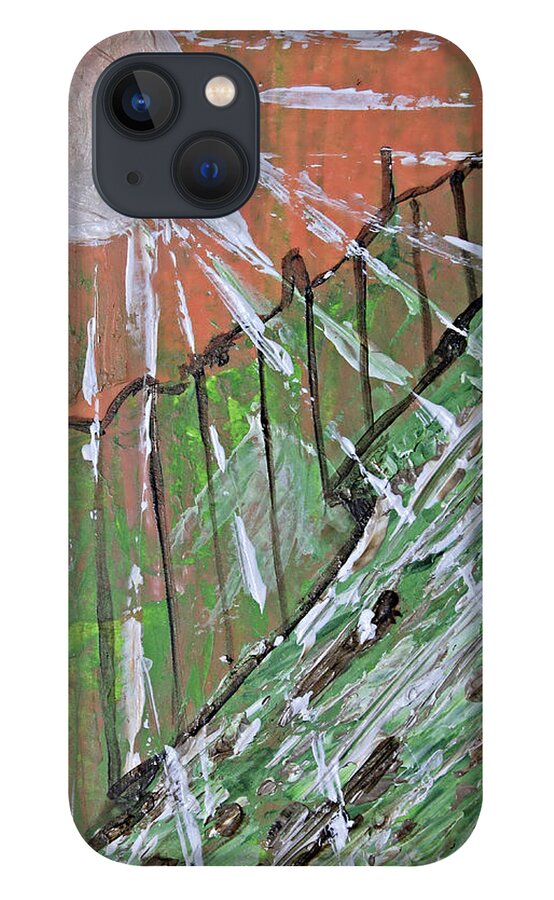 Peach iPhone 13 Case featuring the painting Peachy Day by April Burton