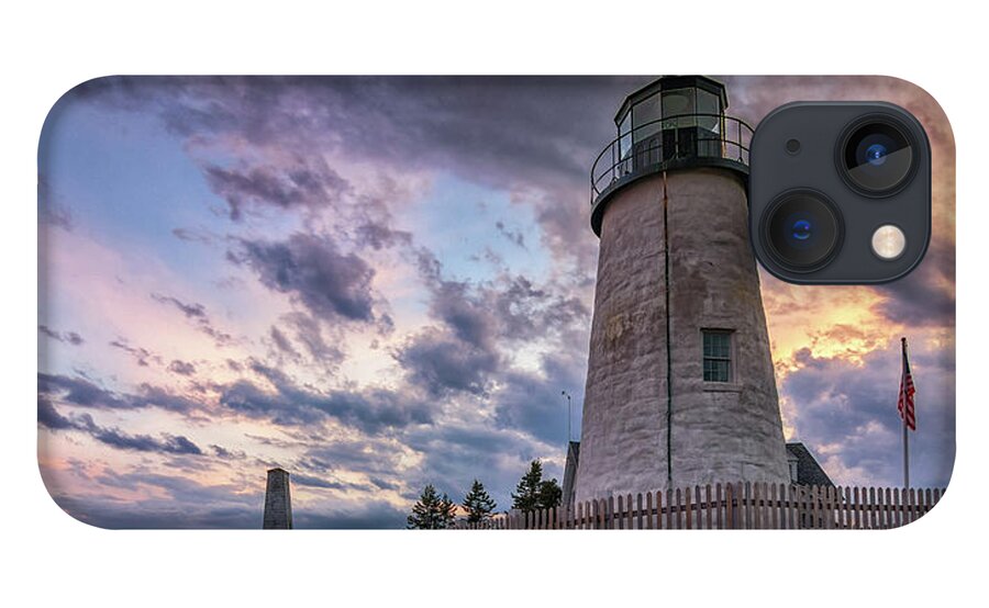 Pemaquid Point Lighthouse iPhone 13 Case featuring the photograph Pemaquid Point Lighthouse at Sundown by Kristen Wilkinson