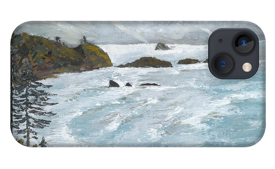 Oregon Coast iPhone 13 Case featuring the painting Perspective by Ovidiu Ervin Gruia