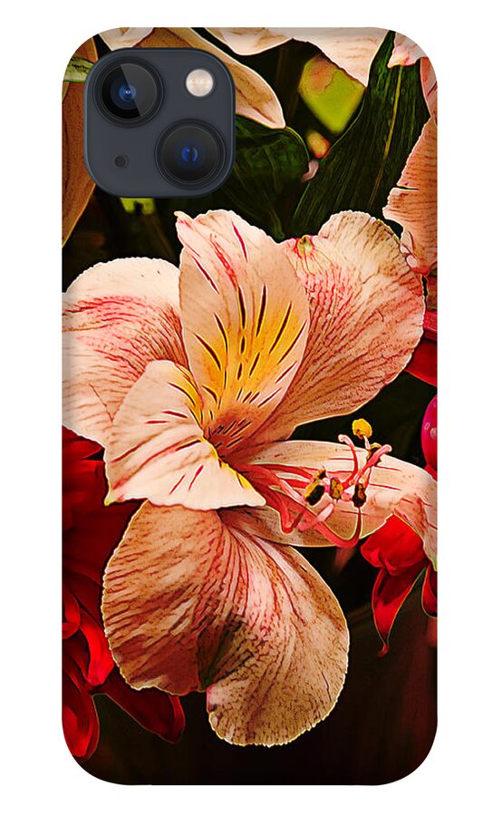 Yellow iPhone 13 Case featuring the photograph Peruvian Lily Grain by Bill and Linda Tiepelman