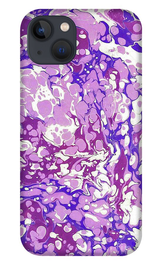 Ebru iPhone 13 Case featuring the painting Pink Battal #2 by Daniela Easter