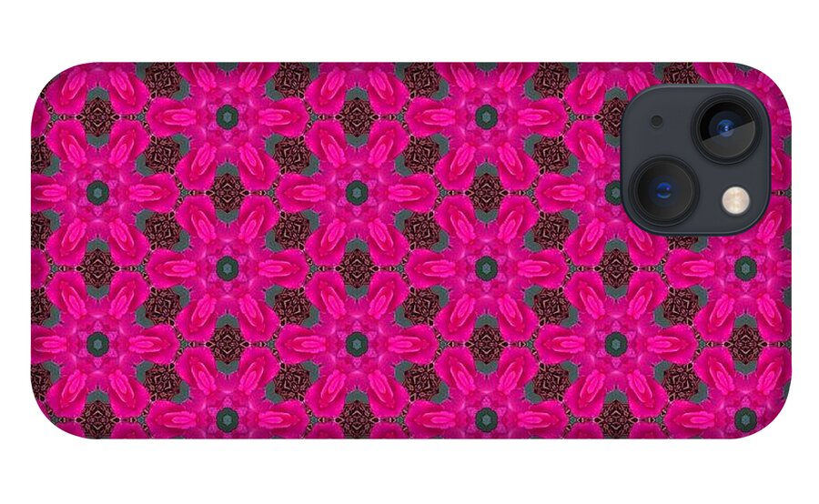  iPhone 13 Case featuring the digital art Pink Flowers by Kari Myres