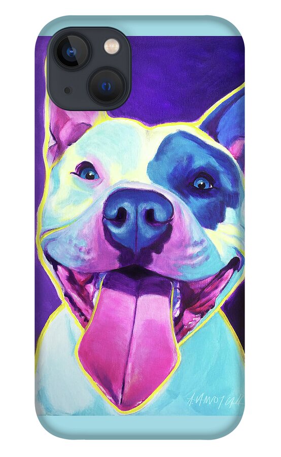 Pit Bull iPhone 13 Case featuring the painting Pit Bull - Big Louie by Dawg Painter
