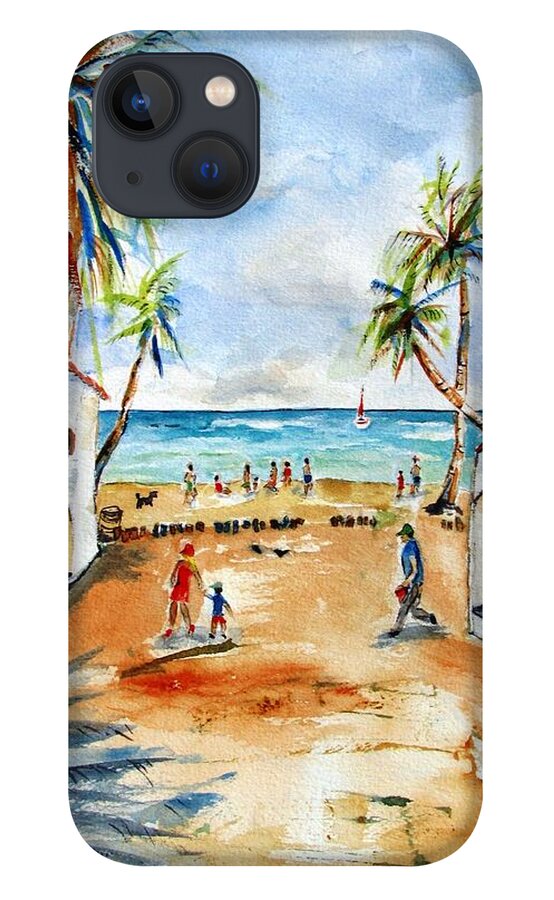 Playa Del Carmen iPhone 13 Case featuring the painting Playa del Carmen by Carlin Blahnik CarlinArtWatercolor