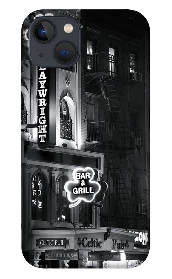 New York City iPhone 13 Case featuring the photograph Playwright Celtic Pub by Mark Andrew Thomas