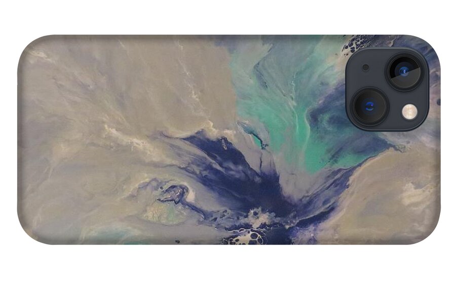 Abstract iPhone 13 Case featuring the painting Plunge by Soraya Silvestri