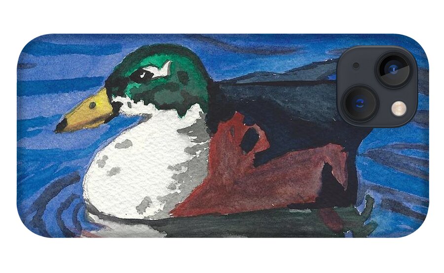 Duck iPhone 13 Case featuring the painting Poindexter by Ali Baucom