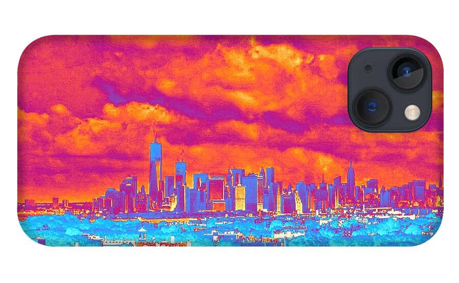 Nyc Skyline iPhone 13 Case featuring the photograph Pop Art Manhattan by Stacie Siemsen
