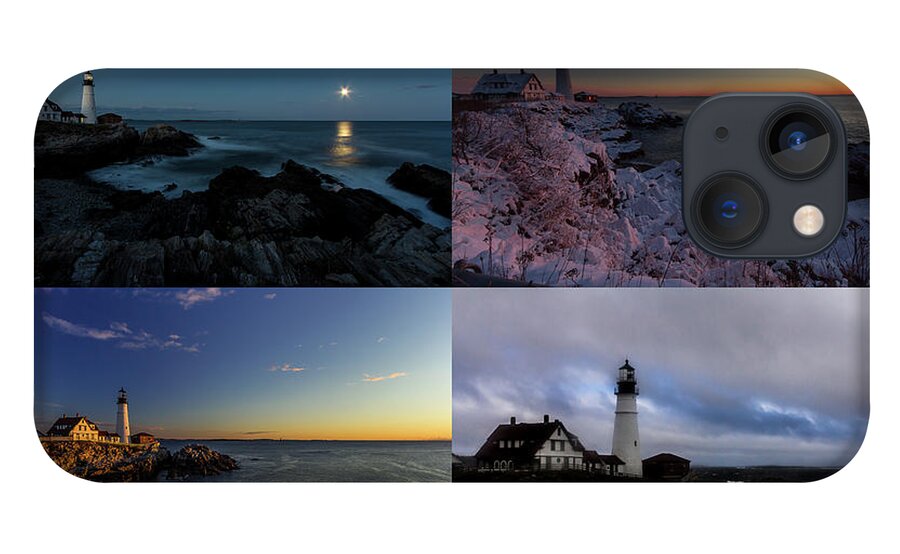 Moon Rise iPhone 13 Case featuring the photograph Portland Head Light Day or Night by Darryl Hendricks