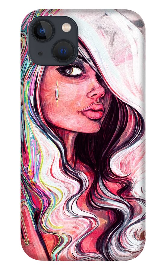 Nude iPhone 13 Case featuring the painting Pour by Aja Trier