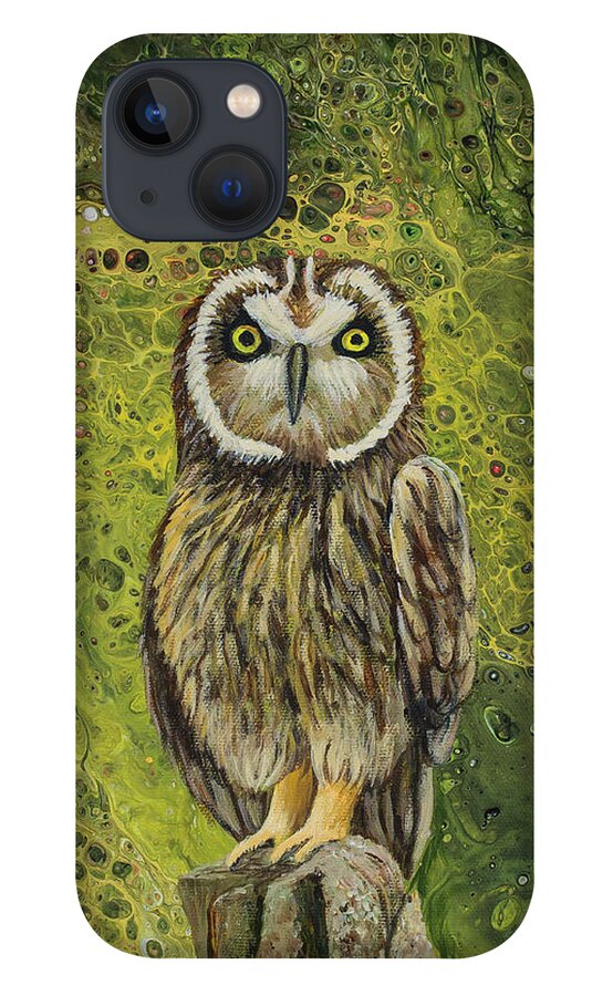 Pueo iPhone 13 Case featuring the painting Pueo by Darice Machel McGuire