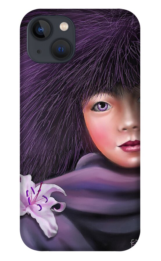Beautiful iPhone 13 Case featuring the painting Purple Delight by Artificium -