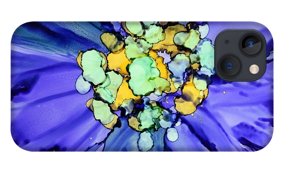 Floral iPhone 13 Case featuring the painting Purple Macro Floral by Beth Kluth