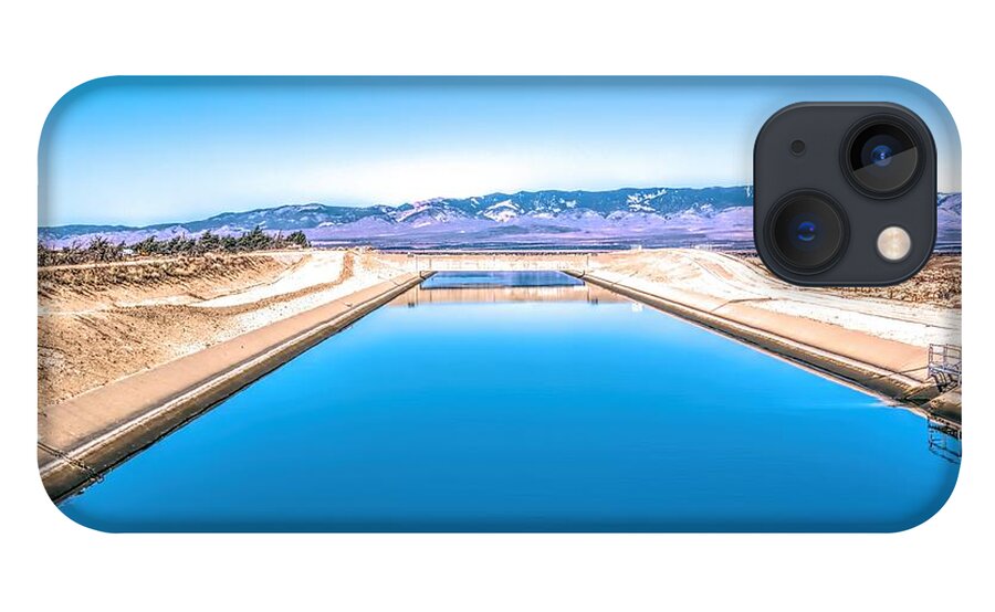 Purple Mountains Majesty; Snowcapped Mountains; California Aqueduct; River; Stream; Creek; Flowing Water; Running Water; Mojave Desert; Mohave Desert; Antelope Valley; Fairmont; Joe Lach; Reflection iPhone 13 Case featuring the photograph Purple Mountains Majesty by Joe Lach