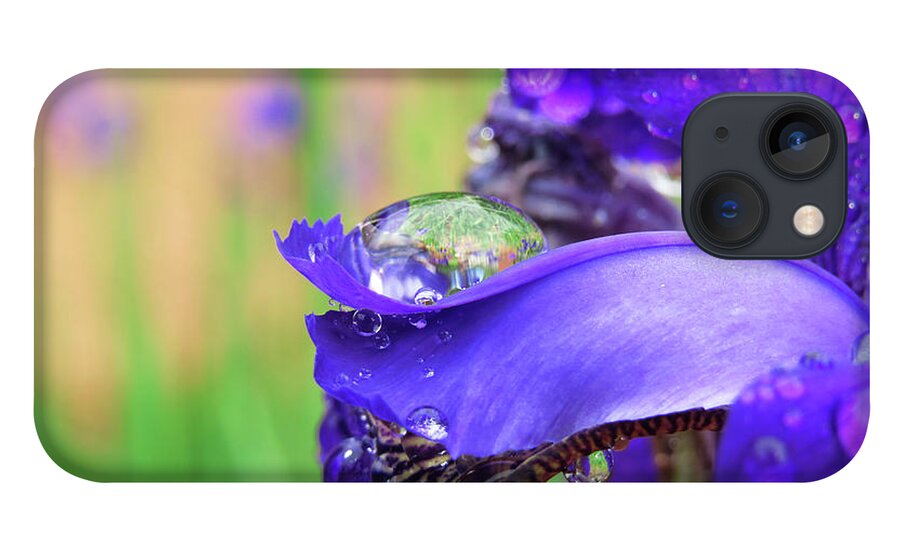Flowers iPhone 13 Case featuring the digital art Purple rain by Kathleen Illes