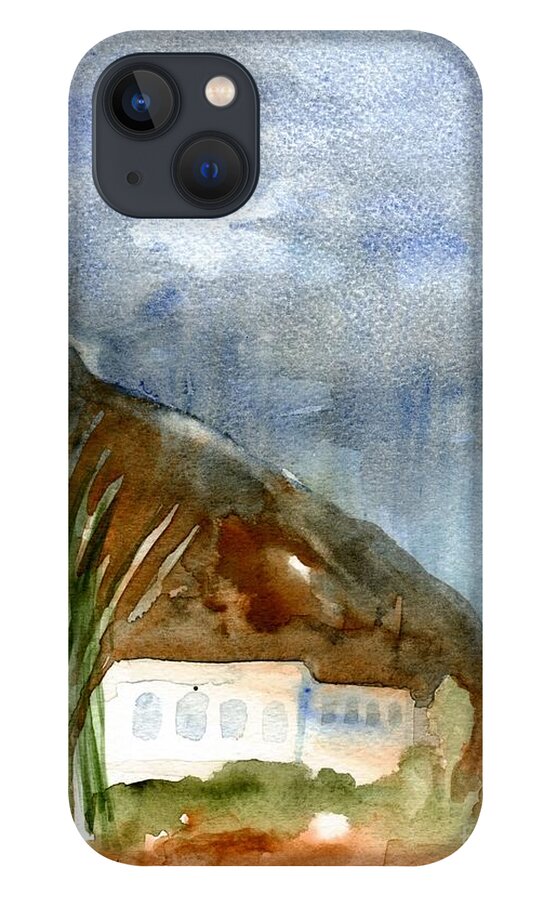 House iPhone 13 Case featuring the painting Rain and sun by Karina Plachetka