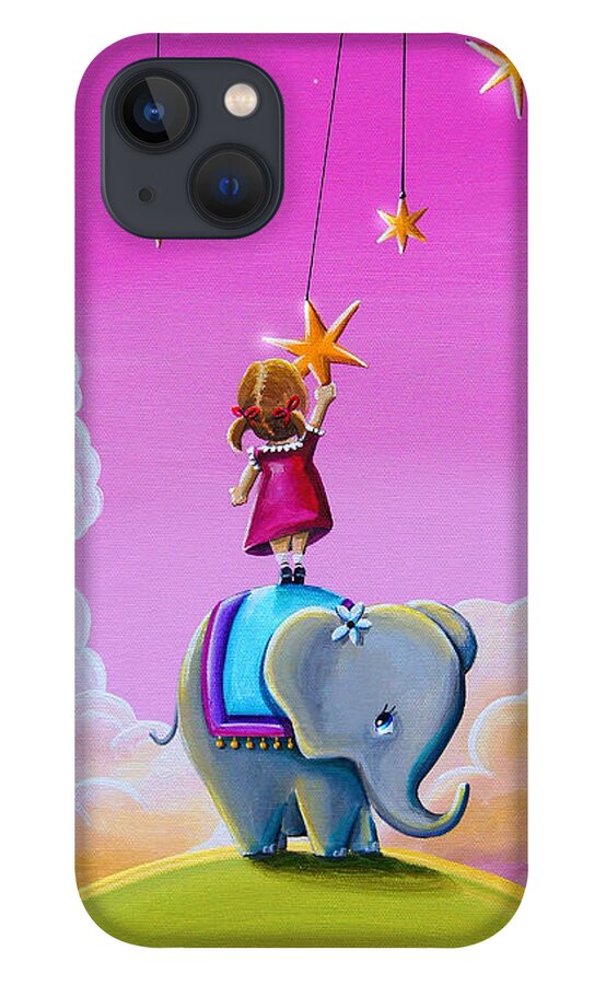Elephant iPhone 13 Case featuring the painting Reach For The Stars by Cindy Thornton