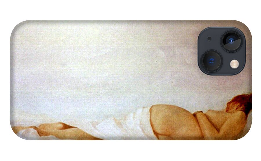 Reclining Nude iPhone 13 Case featuring the painting Reclining Nude 2 by David Ladmore