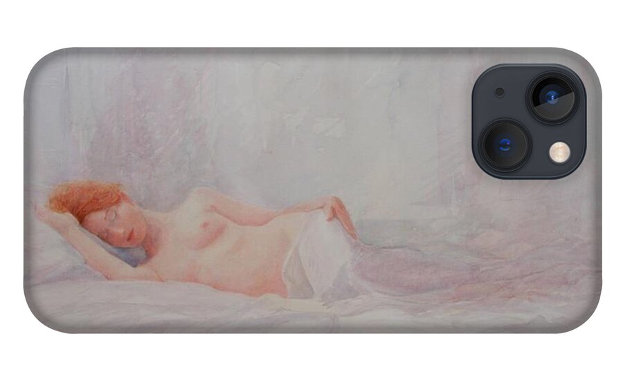 Reclining Nude iPhone 13 Case featuring the painting Reclining Nude 4 by David Ladmore