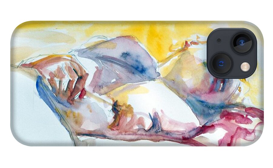 Full Body iPhone 13 Case featuring the painting Reclining Study by Barbara Pease