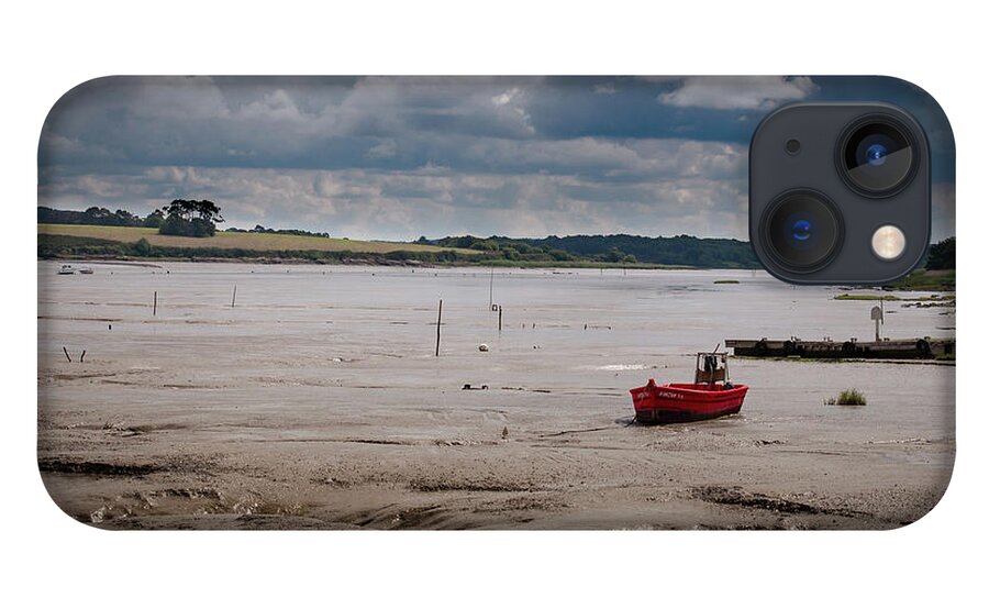 Boat iPhone 13 Case featuring the photograph Red Boat on the Mud by Geoff Smith