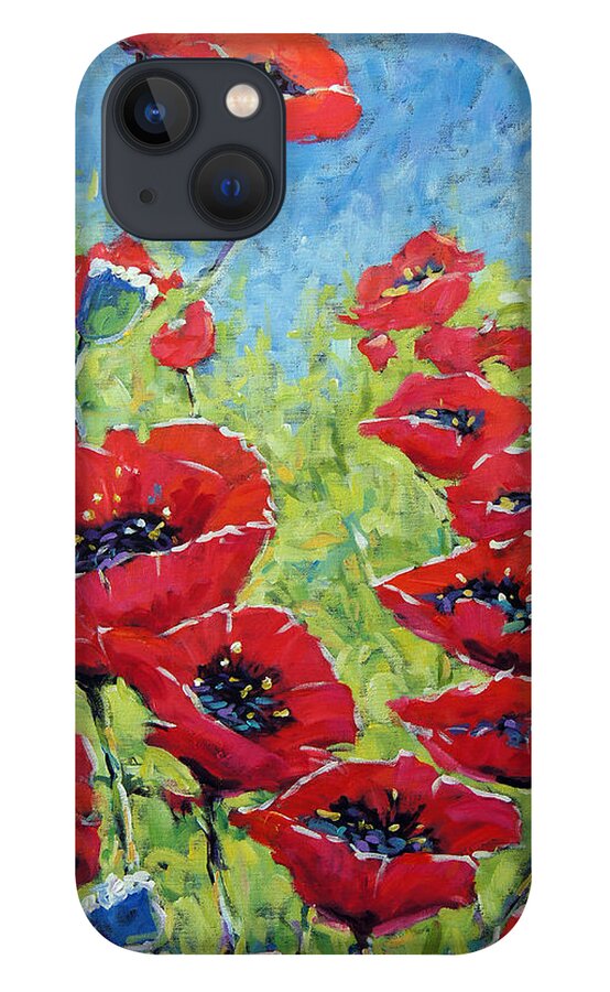 Canadian Floral Scene Created By Richard T Pranke iPhone 13 Case featuring the painting Red poppies by Prankearts by Richard T Pranke