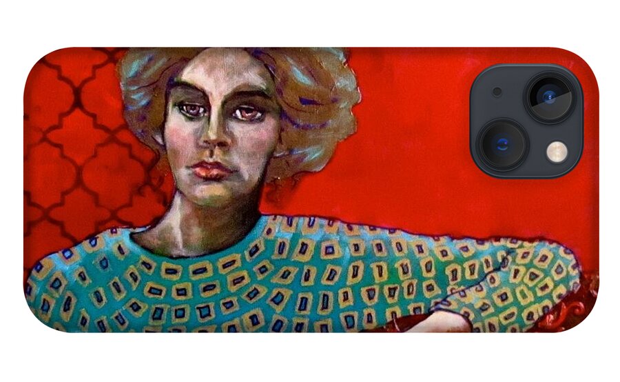Woman iPhone 13 Case featuring the painting Red Room by Barbara O'Toole