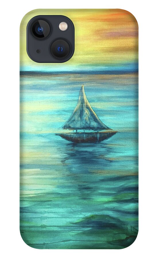 Reflections iPhone 13 Case featuring the painting Reflections of Peace by Michelle Pier