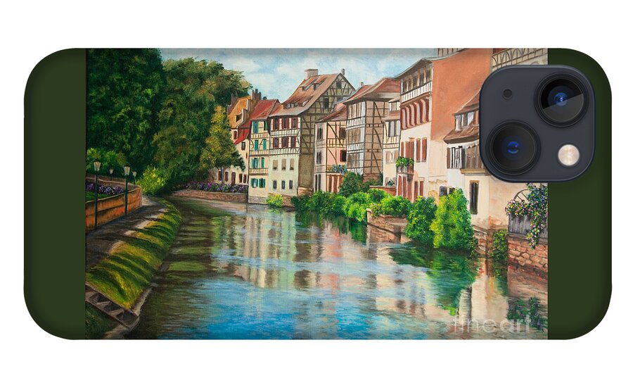 Strasbourg France Art iPhone 13 Case featuring the painting Reflections Of Strasbourg by Charlotte Blanchard