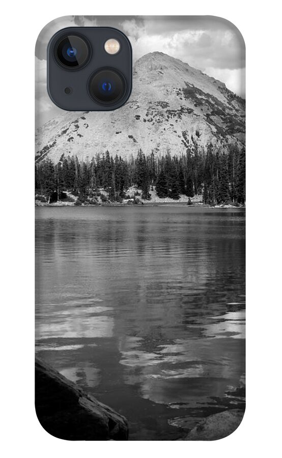 Water iPhone 13 Case featuring the photograph Reids Peak Black and White by Brett Pelletier