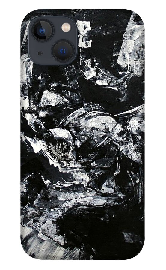 Reincarnation iPhone 13 Case featuring the painting Reincarnation is Our Punishment by Jeff Klena