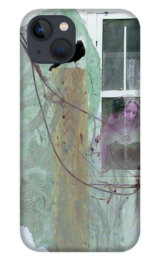 Girl At Window iPhone 13 Case featuring the photograph Remembered Bird Song by Feather Redfox