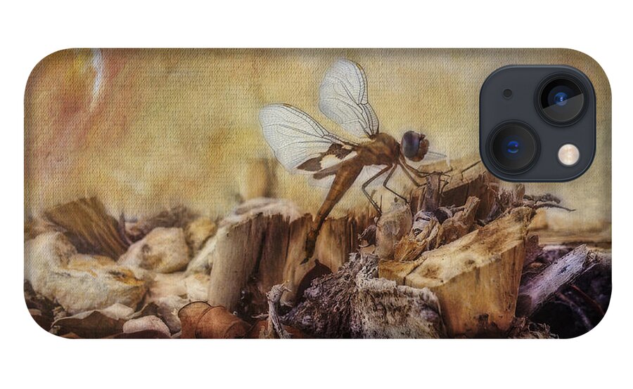 Dragonfly iPhone 13 Case featuring the digital art Respite of the Mosquito Hawk by Rhonda Strickland