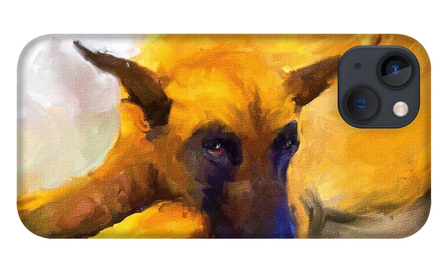 Great Dane iPhone 13 Case featuring the painting Resting by Jai Johnson