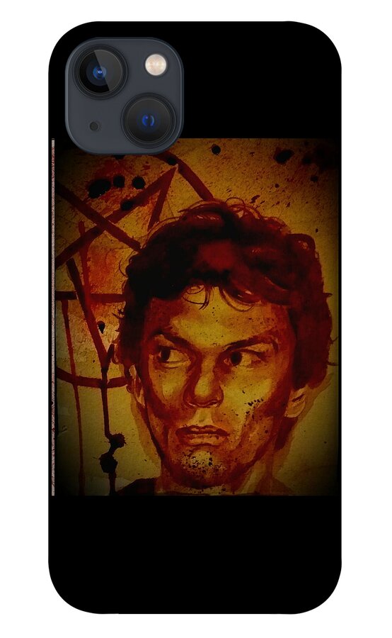 Richard Ramirez iPhone 13 Case featuring the painting Richard Ramirez - The Night Stalker by Ryan Almighty