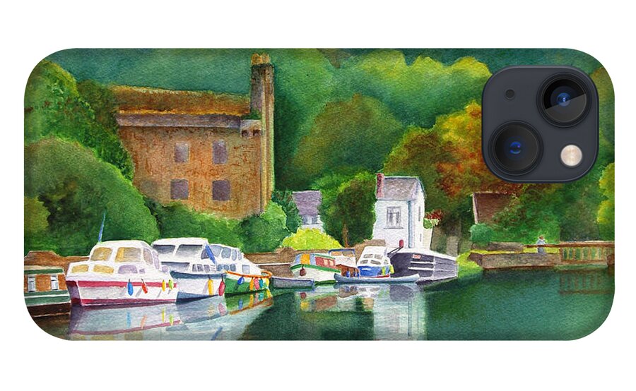 Landscape iPhone 13 Case featuring the painting Riverboats by Karen Fleschler