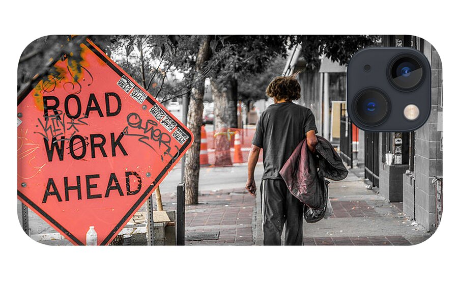 Street Photography iPhone 13 Case featuring the photograph Road Work Ahead by Kyle Field