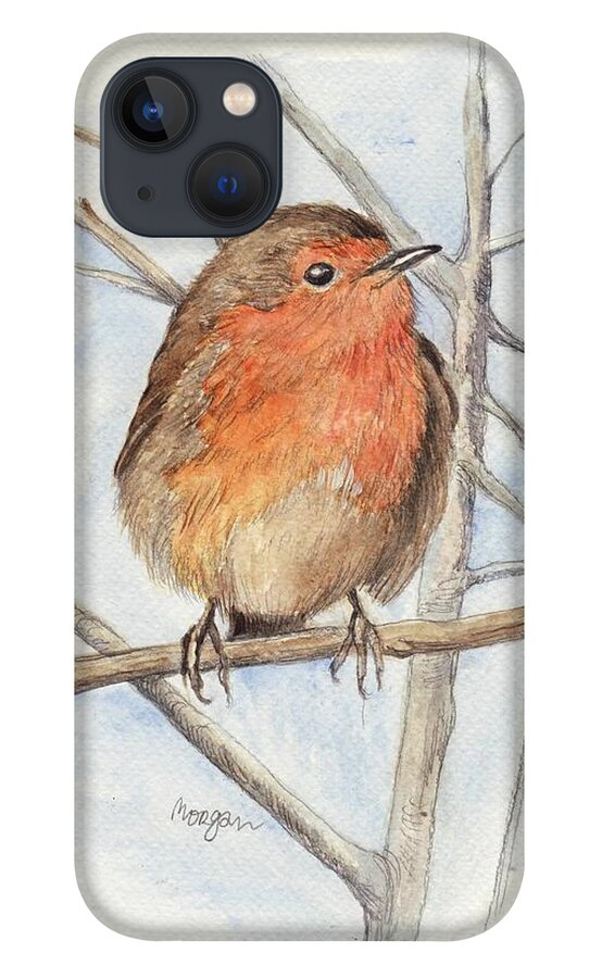 Animal iPhone 13 Case featuring the painting Robin by Morgan Fitzsimons