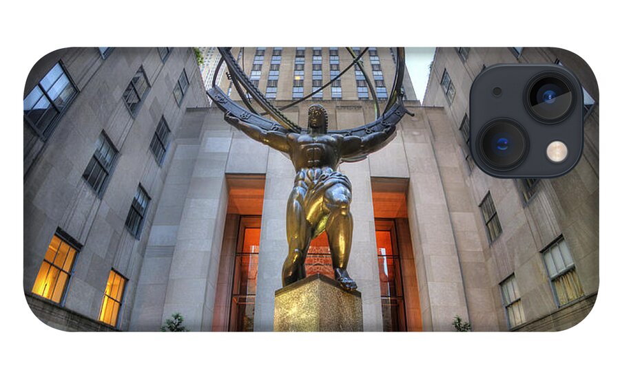 Art iPhone 13 Case featuring the photograph Rockefeller Centre Atlas - NYC - Vertorama by Yhun Suarez