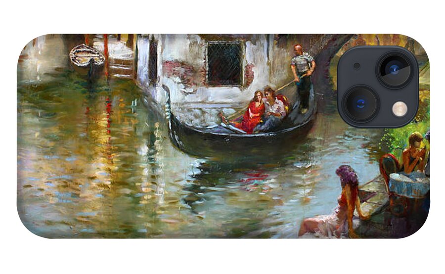 Venice iPhone 13 Case featuring the painting Romance in Venice 2 by Ylli Haruni