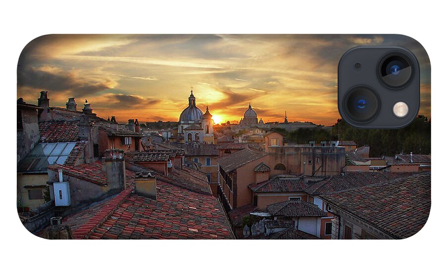 Sunset In Rome iPhone 13 Case featuring the photograph Rome Sunset by Maria Rabinky