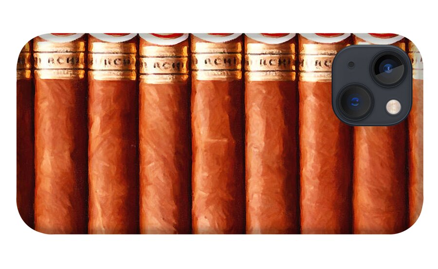 Cigar iPhone 13 Case featuring the photograph Romeo y Julieta Churchill Cigars 20150829 square by Wingsdomain Art and Photography