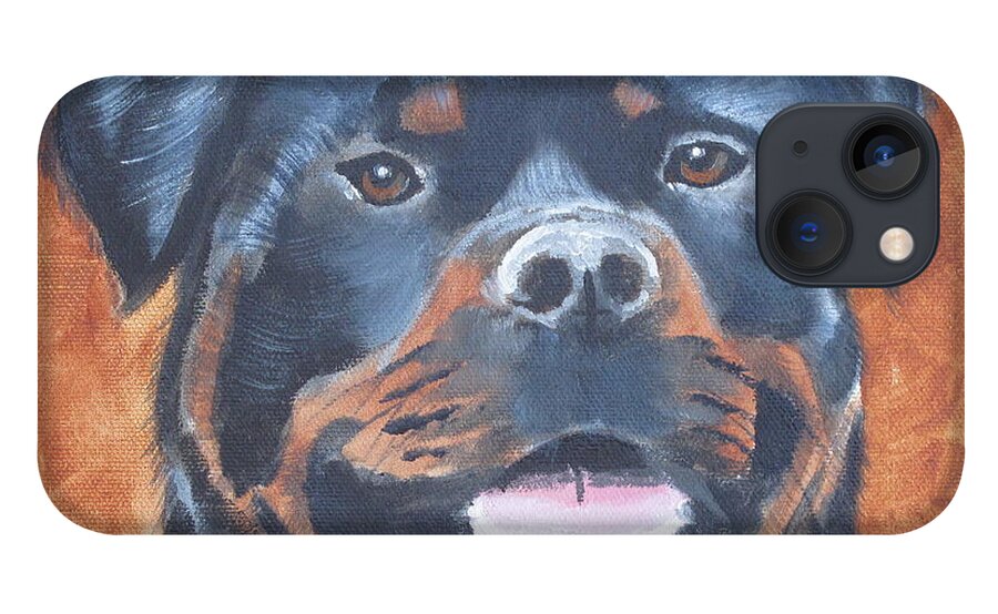 Pets iPhone 13 Case featuring the painting Rottweiler by Kathie Camara
