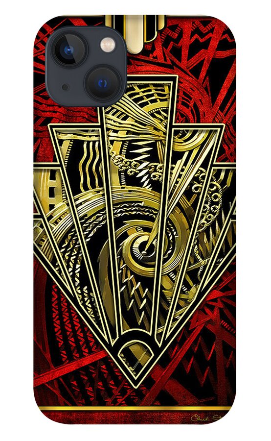 Staley iPhone 13 Case featuring the digital art Ruby Red and Gold by Chuck Staley