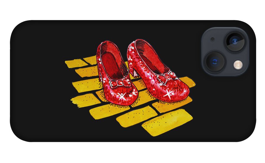 Wizard Of Oz iPhone 13 Case featuring the painting Ruby Slippers From Wizard Of Oz by Irina Sztukowski
