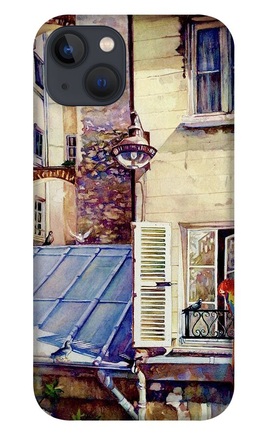 Rue Alent iPhone 13 Case featuring the painting Rue Allent - Paris 7eme - France by Francoise Chauray